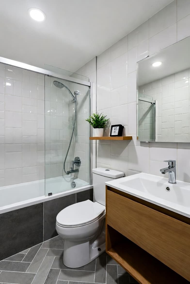 Essential bathroom remodel example - clean design